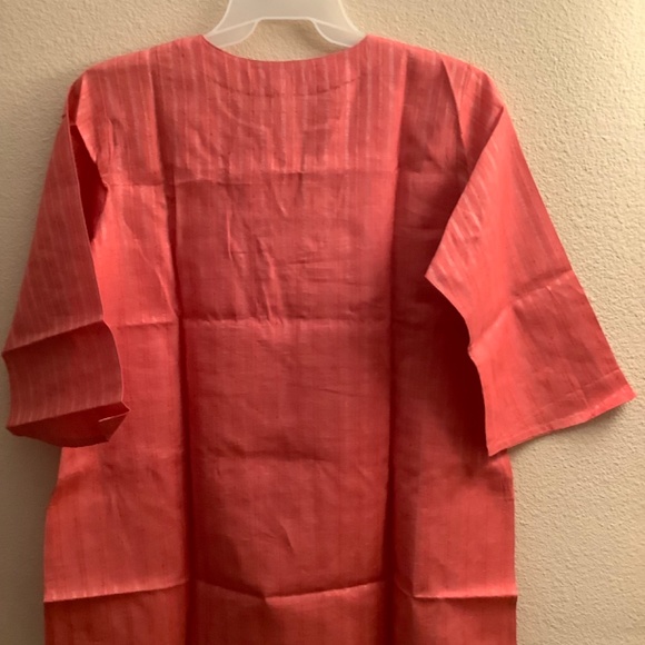 New Tops Tunic Style Peach Pink Color with Silver Thread work - Picture 3 of 5